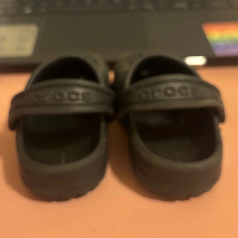 Croc Kids Clogs Slip On Shoes 11441 Adjustable Straps Black Toddlers Size C6